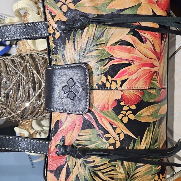 Patricia Nash Leather Rienzo Satchel in Tropical Escape EUC - Picture 3 of 15
